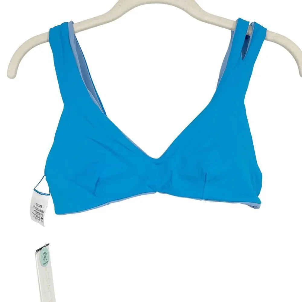 L*Space One Wave Bikini Top in Aurora Electric Blue Reversible Size Medium NEW